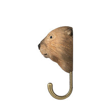 Wildlife Garden Hand Carved Animal Hook - Beaver