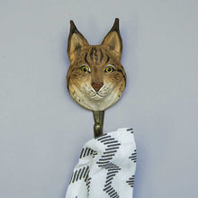 Wildlife Garden Hand Carved Animal Hook - Euroasian Lynx