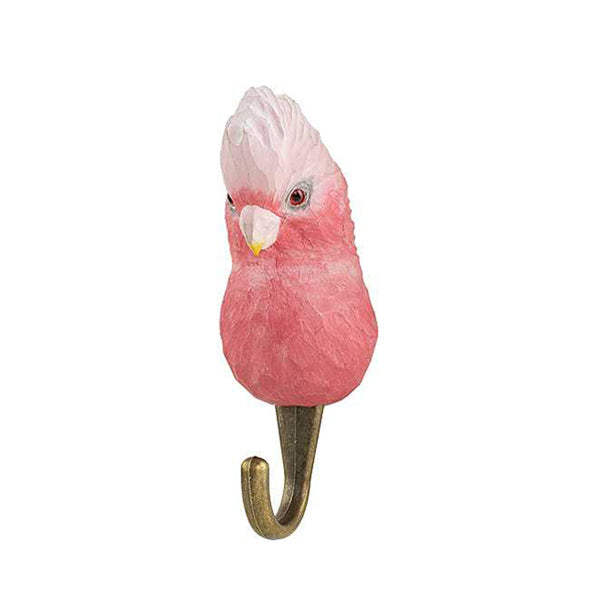 Wildlife Garden Hand Carved Animal Hook - Galah Cockatoo