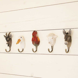 Wildlife Garden Hand Carved Animal Hook - Goat