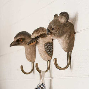 Wildlife Garden Hand Carved Animal Hook - Koala