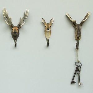 Wildlife Garden Hand Carved Animal Hook - Moose