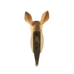 Wildlife Garden Hand Carved Animal Hook - Roe Deer