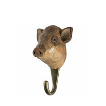 Wildlife Garden Hand Carved Hook - Wild Boar