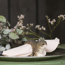 Wildlife Garden Hand Carved Napkin Ring - Cat