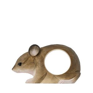 Wildlife Garden Hand Carved Napkin Ring - Mouse