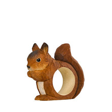 Wildlife Garden Hand Carved Napkin Ring - Squirrel