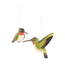 Wildlife Garden Hand Carved Decobird - Ruby-throated Hummingbirds 2pcs