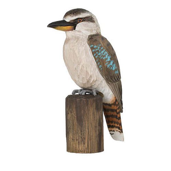 Wildlife Garden Hand Carved Decobird - Laughing Kookaburra