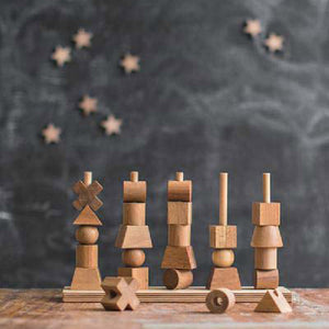 Wooden Story Stacking Toy – Natural