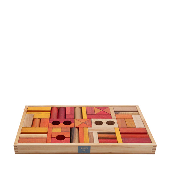 Wooden Story Warm Blocks in Tray - 54 pcs