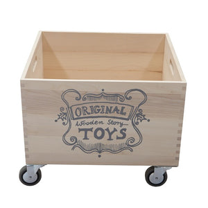 Wooden Story Wooden Storage Crate On Wheels With Top