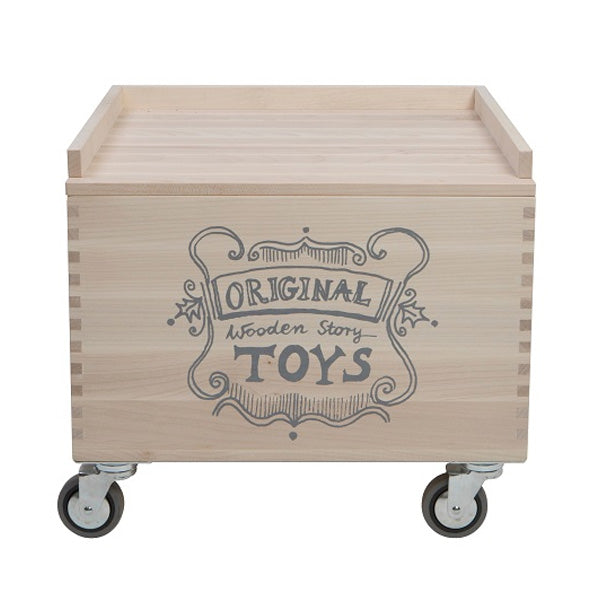 Wooden Story Wooden Storage Crate On Wheels With Top